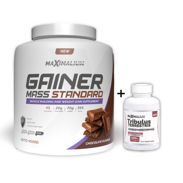  Gainer Mass Standard 4,5kg + Tribulus Terestris 90tab. 4,5 kg+ 90 tab Čokolada